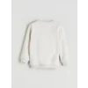 LCW Kids Beyaz Bisiklet Yaka Erkek Çocuk Sweatshirt
