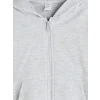 LCW Kids Gri Kapüşonlu Uzun Kollu Kız Çocuk Fermuarlı Sweatshirt