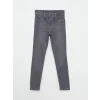 LCW Kids Gri Slim Fit Kız Çocuk Jean Pantolon