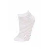 Defacto W8944 Çok Renkli Kadın 5li Pamuklu Puantiyeli Çizgili Patik Çorap