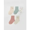 LCW baby Pembe Çiçekli Kız Çocuk Soket Çorap 5li