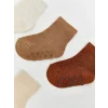 LCW baby Kahverengi Desenli Erkek Bebek Soket Çorap 5li