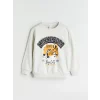 LCW Kids Beyaz Bisiklet Yaka Erkek Çocuk Sweatshirt