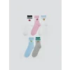 LCW Kids Beyaz Desenli Kız Çocuk Soket Çorap 5li