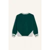 Defacto F7583A8GN651 Yeşil Kız Çocuk Oversize Geniş Kalıp V Yaka Baskılı Okul Sweatshirt