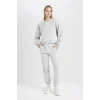 Defacto D8022 Gri Regular Fit Normal Kalıp Basic Düz İçi Kalın Polarlı Eşofman Takımı