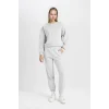 Defacto D8022 Gri Regular Fit Normal Kalıp Basic Düz İçi Kalın Polarlı Eşofman Takımı