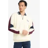 Defacto F0114 Ekru Boxy Fit Dik Yaka Fermuarlı Baskılı Sweatshirt