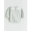 LCW baby Gri Bisiklet Yaka Kız Bebek Sweatshirt ve Tayt 2li