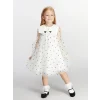 LCW Kids Ekru Tüllü Kalp Baskılı Kız Çocuk Elbise