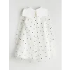 LCW Kids Ekru Tüllü Kalp Baskılı Kız Çocuk Elbise