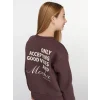 LCW Kids Mürdüm Bisiklet Yaka Kız Çocuk Sweatshirt