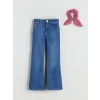 LCW Kids Indigo Flare Fit Kız Çocuk Jean Pantolon ve Toka 2li