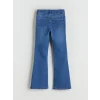 LCW Kids Indigo Flare Fit Kız Çocuk Jean Pantolon ve Toka 2li
