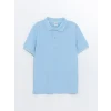 LCW Kids Mavi Polo Yaka Kısa Kollu Basic Erkek Çocuk Tişört