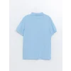 LCW Kids Mavi Polo Yaka Kısa Kollu Basic Erkek Çocuk Tişört