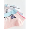 LCW Kids Pembe Desenli Kız Çocuk Patik Çorap 5li