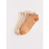 LCW DREAM Kahverengi Çizgili Kadın Patik Çorap 5li