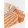 LCW DREAM Kahverengi Çizgili Kadın Patik Çorap 5li