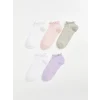 LCW Kids Ekru Basic Kız Çocuk Patik Çorap 5li