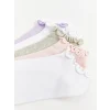 LCW Kids Ekru Basic Kız Çocuk Patik Çorap 5li