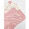 LCW baby Pembe Çizgili Kız Bebek Soket Çorap 4lü
