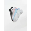 LCW DREAM Ekru Çizgili Kadın Patik Çorap 5li