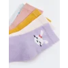 LCW baby Lila Baskılı Kız Bebek Soket Çorap 5li