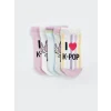 LCW Kids Karişik K-pop Desenli Kız Çocuk Patik Çorap 5li