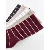 LCW DREAM Bordo Çizgili Kadın Soket Çorap 5li