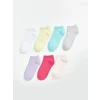 LCW Kids Pembe Basic Kız Çocuk Patik Çorap 7li