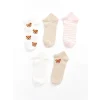 LCW DREAM Ekru Desenli Kadın Patik Çorap 5li