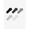 LCW DREAM Gri Kadın Düz Patik Çorap 5li