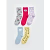LCW Kids Gri Desenli Kız Çocuk Soket Çorap 5li