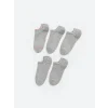 LCW DREAM Gri Kadın Düz Patik Çorap 5li