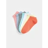 LCW Kids Turuncu Basic Kız Çocuk Patik Çorap 7li