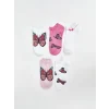 LCW Kids Ekru Desenli Kız Çocuk Patik Çorap 5li