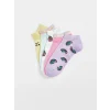 LCW Kids Lila Desenli Kız Çocuk Patik Çorap 5li