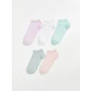 LCW Kids Lila Puantiyeli Kız Çocuk Patik Çorap 5li