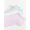 LCW Kids Lila Puantiyeli Kız Çocuk Patik Çorap 5li