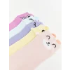 LCW Kids Pembe Desenli Kız Çocuk Patik Çorap 5li