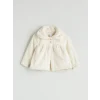 LCW baby Ekru Bebe Yaka Kız Bebek Pelüş Mont
