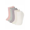 Defacto E2119 Çok Renkli Kadın 5li Pamuklu Patik Çorap