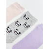 LCW Kids Pembe Panda Desenli Kız Çocuk Patik Çorap 5li