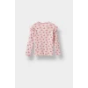 Defacto F3712A5PN38 Pembe Kız Bebek Bisiklet Yaka Fitilli Kaşkorse Desenli Uzun Kollu Tişört