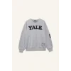 Defacto F9527AXGR210 Gri Coool Yale University Oversize Geniş Kalıp Bisiklet Yaka Sweatshirt