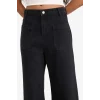 Defacto F2940AXNM40 Siyah Kısa Geniş Paça Yüksek Bel Bilek Boy Jean Pantolon