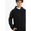 Defacto E9330AXBK81 Siyah Boxy Fit Kapüşonlu Baskılı Sweatshirt