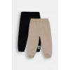 Defacto F9392A5BG775 Bej Erkek Bebek Etiket Baskılı Beli Lastikli 2li Eşofman Altı