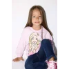 Defacto F4979A5PN633 Pembe Kız Bebek Barbie Bisiklet Yaka Sweatshirt